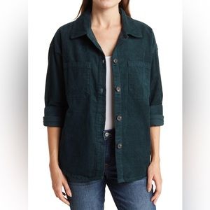 Lucky Brand Dark Green Corduroy Shacket - L